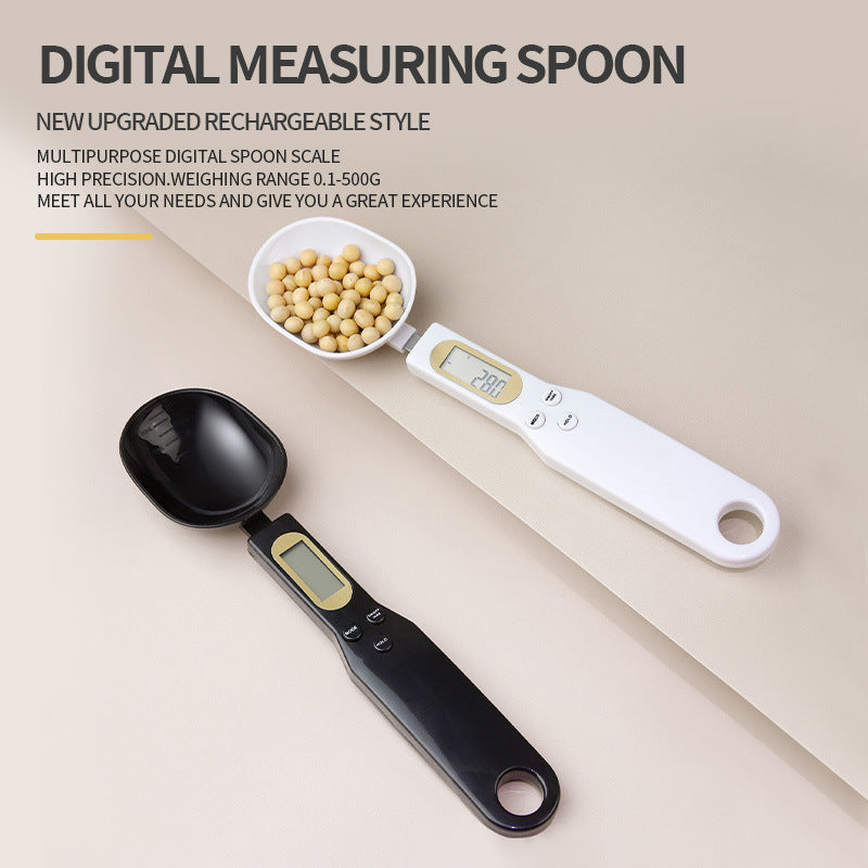 Báscula de cocina electrónica de alta precisión con cucharas medidoras